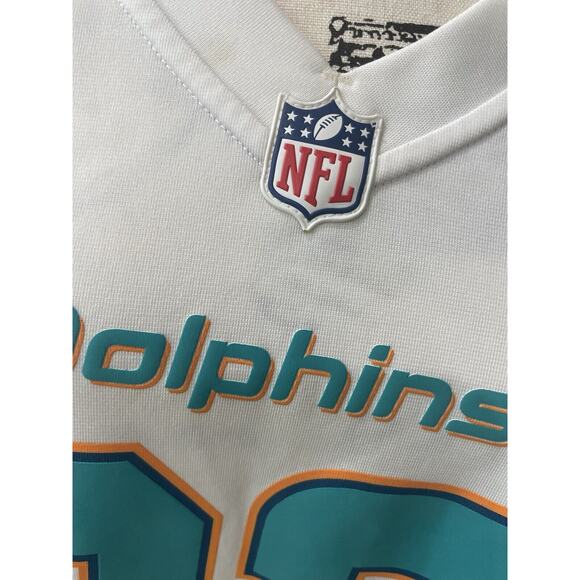 NIKE NFL MIAMI DOLPHINS JERSEY  DEFENSE 93 SZ XL WHITE TEAL ATHLETIC ATHLEISURE - Picture 7 of 15